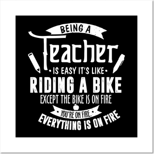 Funny Teacher Teaching Gifts Being a Teacher Is Easy Posters and Art